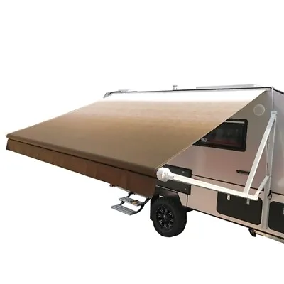 Brown RV Awning Fabric 12 Feet Width Camper Awning Replacement Shade Sunshade • $92.94