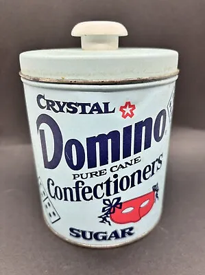 Crystal Domino Pure Cane Confectioners Sugar Metal Tin Canister Vintage • $12