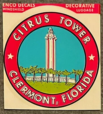 Vintage 1960s Clermont Florida Citrus Tower Souvenir Decal • $27