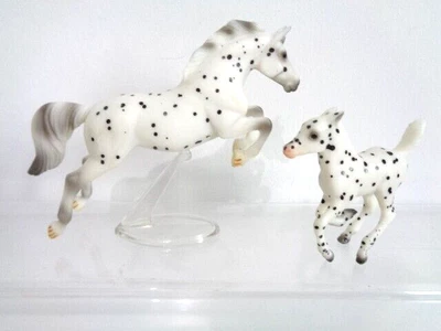 £18 • Buy Breyer Stablemates Black Leopard Appaloosa Horse Model Jumping + Cantering Foal