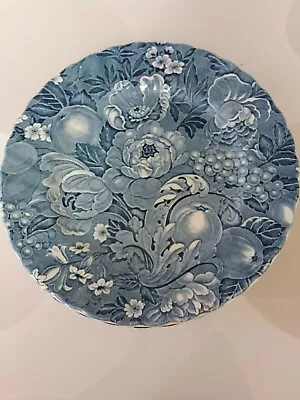 Set Of 7 Myott Meakin Blue White  Floral / Fruit Chintz 10  Dinner Plates • $65