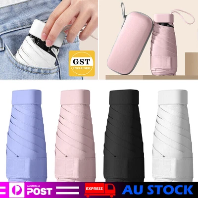 $15.88 • Buy Mini Pocket Umbrella Anti-UV Sun/Rain Windproof 6 Folding Ultra Light Umbrella