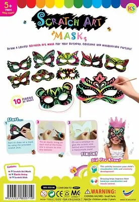 £2.99 • Buy Scratch Art Craft Kits -  Masks
