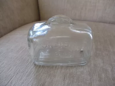 Vintage Radio Bank Molded Pressed Glass 1940s Clear Coin Bank • $12