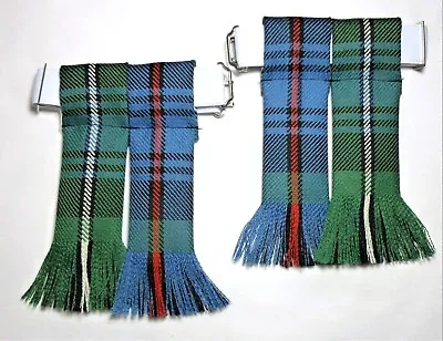 Kilt Flashes Tartan Mackenzie Ancient Fringed Wool Hose Sock Made In Scotland • £18.99