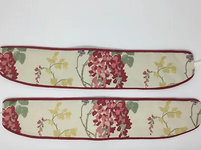 One Handmade Pair Of Laura Ashley Wisteria Cranberry Curtain Tie Backs • £21.99