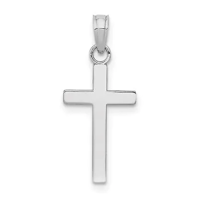 10k White Gold Polished Cross Pendant • $60.99