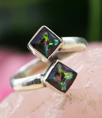 $2.99 • Buy Mystic Topaz Gemstone Handmade 925 Silver Statement Beautiful Ring All Size M30