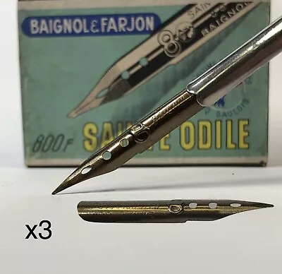 X3 Vintage Baignol & Farjon Sainte Odile 800 F Pen Nibs For Dip Pen Calligraphy • $7