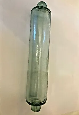 Antique MED 12  ANTIQUE VICTORIAN NAILSEA GREEN TINTED GLASS ROLLING PIN • £69.99