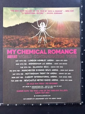 MY CHEMICAL ROMANCE - DANGER DAYS UK TOUR DATES 8X11  Magazine Advert M78 • £4.99