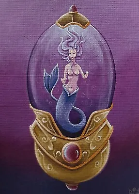 ACEO Original PRINT/Captive Mermaid/Giclee/miniature/acrylic/art • $5
