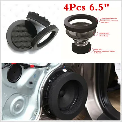 £16.08 • Buy 4x Black 6.5  FAST Foam Rings Car Door Speaker Enhancer System Kit Universal