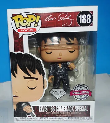 Funko Pop! Elvis Presley '68 Comeback Special 50th Anniversary Glitter +P/Prot • $39.99