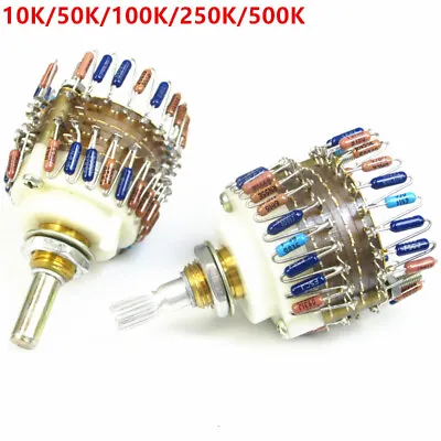 2 Channels Volume Potentiometer 10K/50K/100K/250K/500K Dale 23 Step Attenuator • $19.99