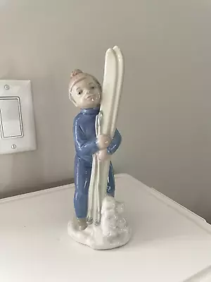 RARE Zaphir Lladro  Boy With Skis  Figurine (RETIRED)  • $85