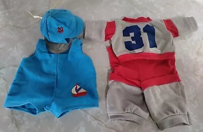 Cabbage Patch Kids Doll Clothes 2pc Gray Red 31 Sweatsuit And 2 Pc Blue Outfit • $16.88