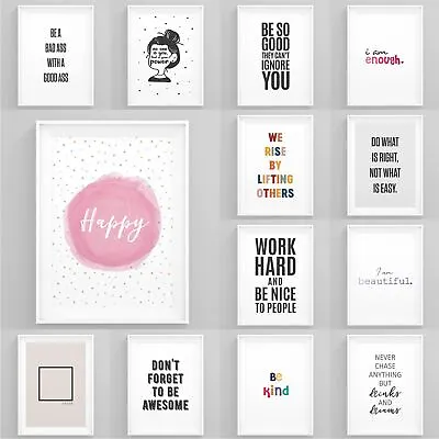 £3.49 • Buy Motivational Posters Framed Quote Prints Inspirational Wall Artwork Home Décor