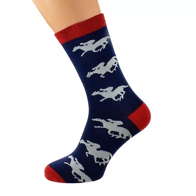 Mad About Horse Racing Woven Design Mens Socks X6HL010 • £5.49