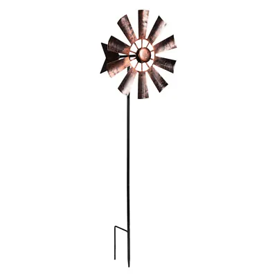  Rotatory Windmill Outdoor Stakes Wrought Iron Metal Decorative Pinwheel Art • $21.84