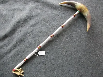 Native American Indian Dance Stick Horn War Club Beaded Wand  Atl-0821*01539 • $1012.15