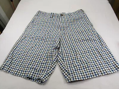 American Eagle Outfitters Men's Check  Long Shorts 32 [ 32W 12L ] 4 Pockets Logo • $12.97