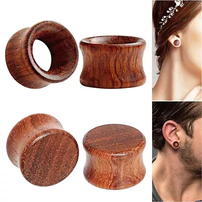 4PCS Organic Wood Saddle Ear Plugs-Flesh Tunnels-Wooden Ear Gauges Piercings Kit • $9.99