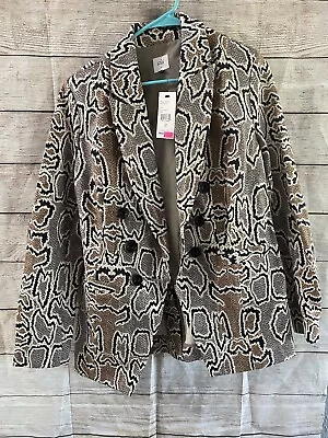 Cabi Sz 16 3733 Python Snakeskin Print Double Breasted Blazer Ponte Knit Stretch • $45