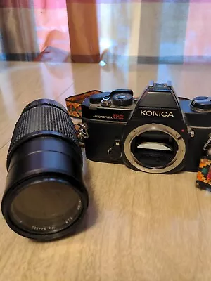 Konica TC Body Operational W/ Auto Promaster MC Zoom Lens 1:4.5 52 844855 • $24.99