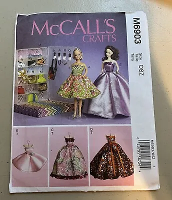 McCall 6903  11.5  Fashion Doll Clothes + Accessories Craft Sewing Pattern • $4.75