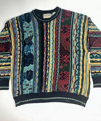 Vintage 90’s Cotton Traders Sweater Adult Men’s Large Coogi Style 3D Knit Cosby • $44.99