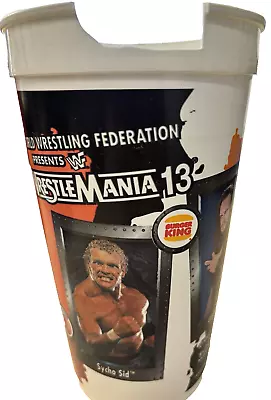 Damaged WWF WWE Wrestlemania 13 Vintage 1997 Souvenir Cup Undertaker Sid Shawn • $15