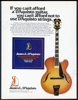 1979 D'Aquisto Guitar Photo & Strings Photo Vintage Print Ad • $29.97
