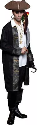 Ahoy Matey Caribbean Pirate Jacket Captain Fancy Dress Halloween Adult Costume • $61.85