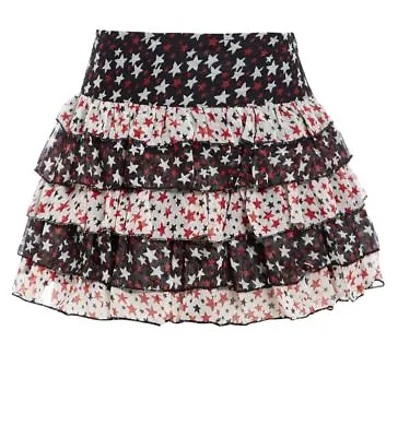 £6.95 • Buy Womens Layered Skirt Ladies Chiffon Short Skirts NEW Size 8 10 12 14 Black White