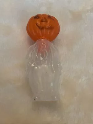 Vintage Plastic Halloween Pumpkin Head Candy Container Dressed In Suit • $17.60