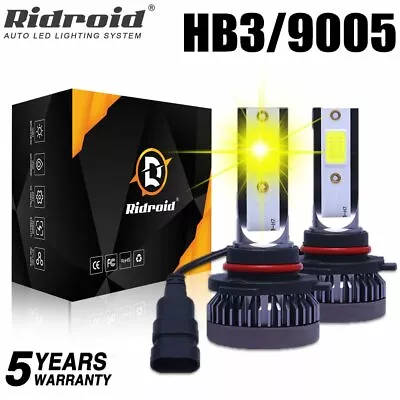 2x 9005 HB3 LED Headlight High/Low Beam Conversion Bulbs Kit 3000K Xenon Yellow • $10.99