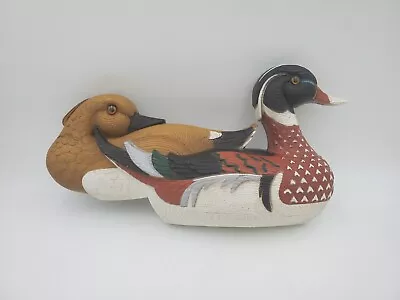 Vintage Burwood 2241 Large 17  Mallard Duck Pair Drake Hen Wall Plaque Hanging • $24.95