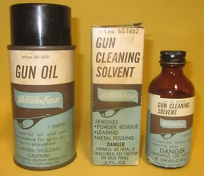 Vintage Western Field Spray Gun Oil Can & Gun Cleaning Solvent Bottle • $29.99