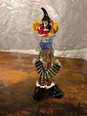 Vintage Murano Circus Clown Hand Blown Art Glass Figurine Sculpture 8” Tall • $40