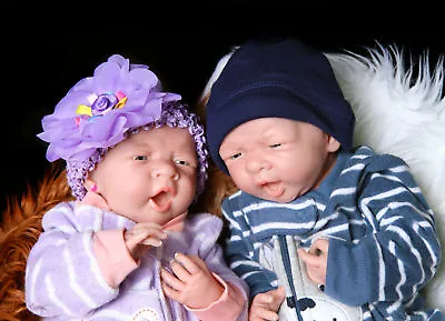 Twin Babies Preemie Life Like Reborn Pacifier Doll + Extras • $288.84