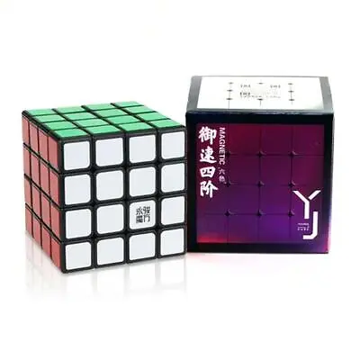 $13.95 • Buy YJ YuSu V2 M 4x4x4 Black Magnetic Magic Cube Speed Cube Ship From USA