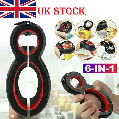 £3.88 • Buy 6 In 1 Multi Opener Stainless Steel Manual Jar Opener Non Slip Open Sesame
