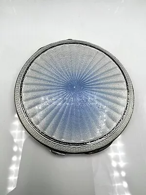 £239.99 • Buy Art Deco 1936 Solid Silver & Guilloche Enamel Compact Dublin Import Hallmarks