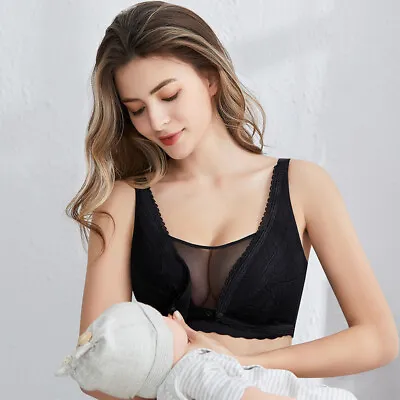 Nursing Bras For Breastfeeding Wireless V Neck Maternity Women Pregnancy Sleep • £10.99