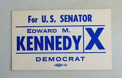 Ted Kennedy Massachusetts Senate Palm Card Campaign Political • $0.99