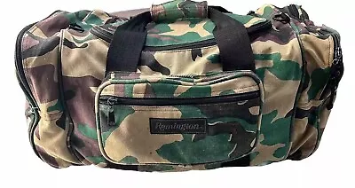 Vintage Remington Camo Travel Duffle Gym Bag W/ 4 Pockets * Hunting Military • $29.99