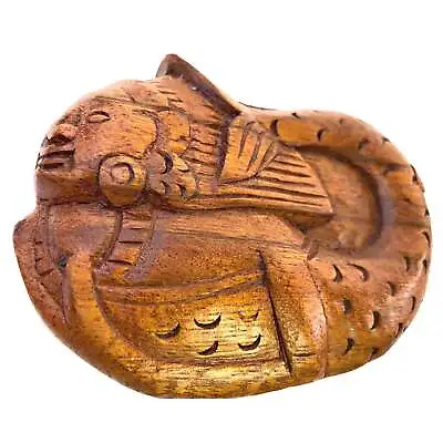 Mermaid Sea Maid Siren Secret Puzzle Box Trinket Jewelry Hand Carved Wood • $38.95