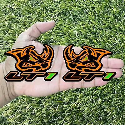 Lime Green LT1 Rhino Custom Emblem Badges Orange & Lime Green Performance ￼set • $46.49