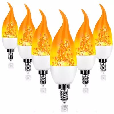 Flicker Flame Fire Effect LED Simulated Light Bulb E14 E12 Candle Lamp Decor US • $10.92